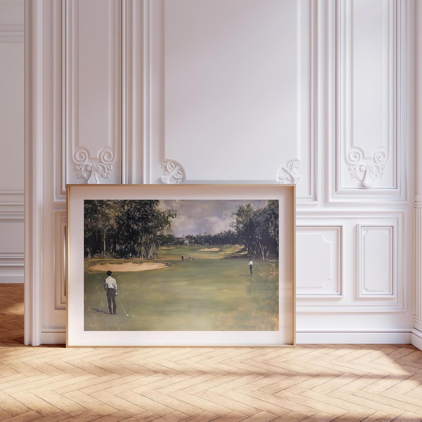 Vintage Golf Course Premium Giclee Fine Art Prints - Antique Style Golf Course Painting Posters, Golf Wall Art, Aesthetic Golfing Poster for Home Office Decor, Ready to Frame