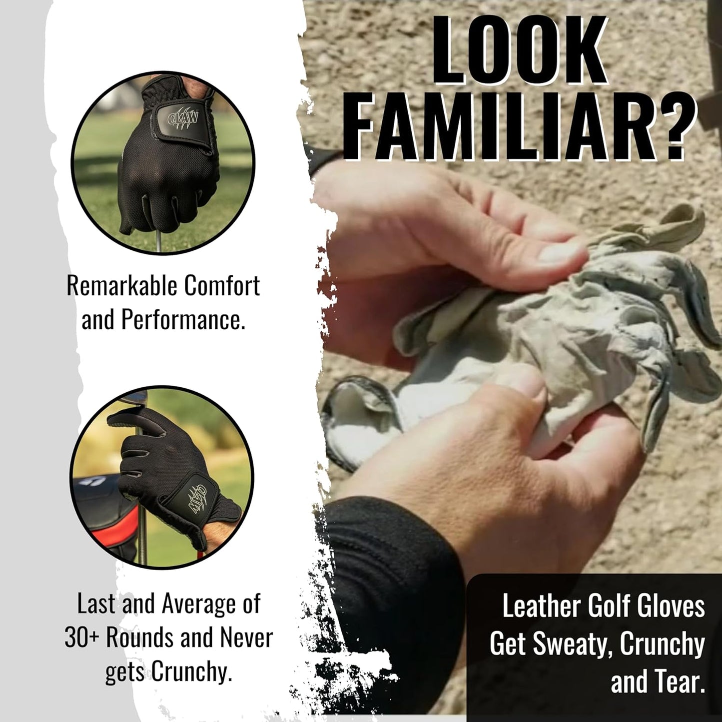 CaddyDaddy Claw Golf Gloves for Men | Flex-Mesh Design for Cool Ventilation | Lasts 3-5 Times Longer Than Leather | Silicone-Web Coating for Maximum Grip | Machine-Washable