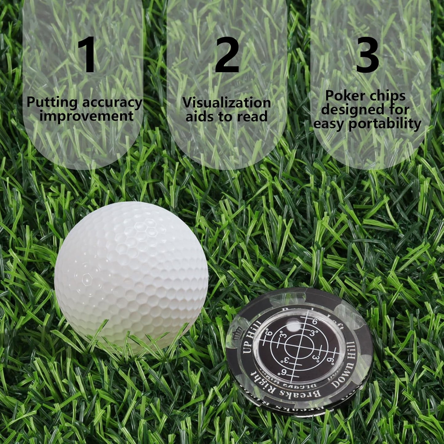 1 Pack 360° Triple Line Golf Ball Marker，Golf Ball Line Marker Tool，Golf Ball Marker Stencil，Alignment Ball Marker，Golf Accessories