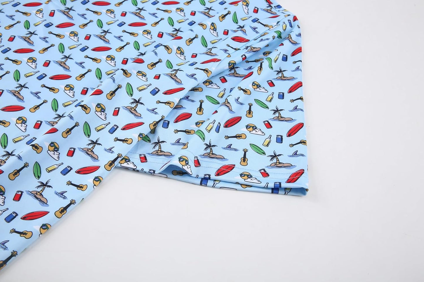 Alex Vando Mens Hawaiian Golf Shirt Moisture Wicking Digital Print Golf Shirts for Men