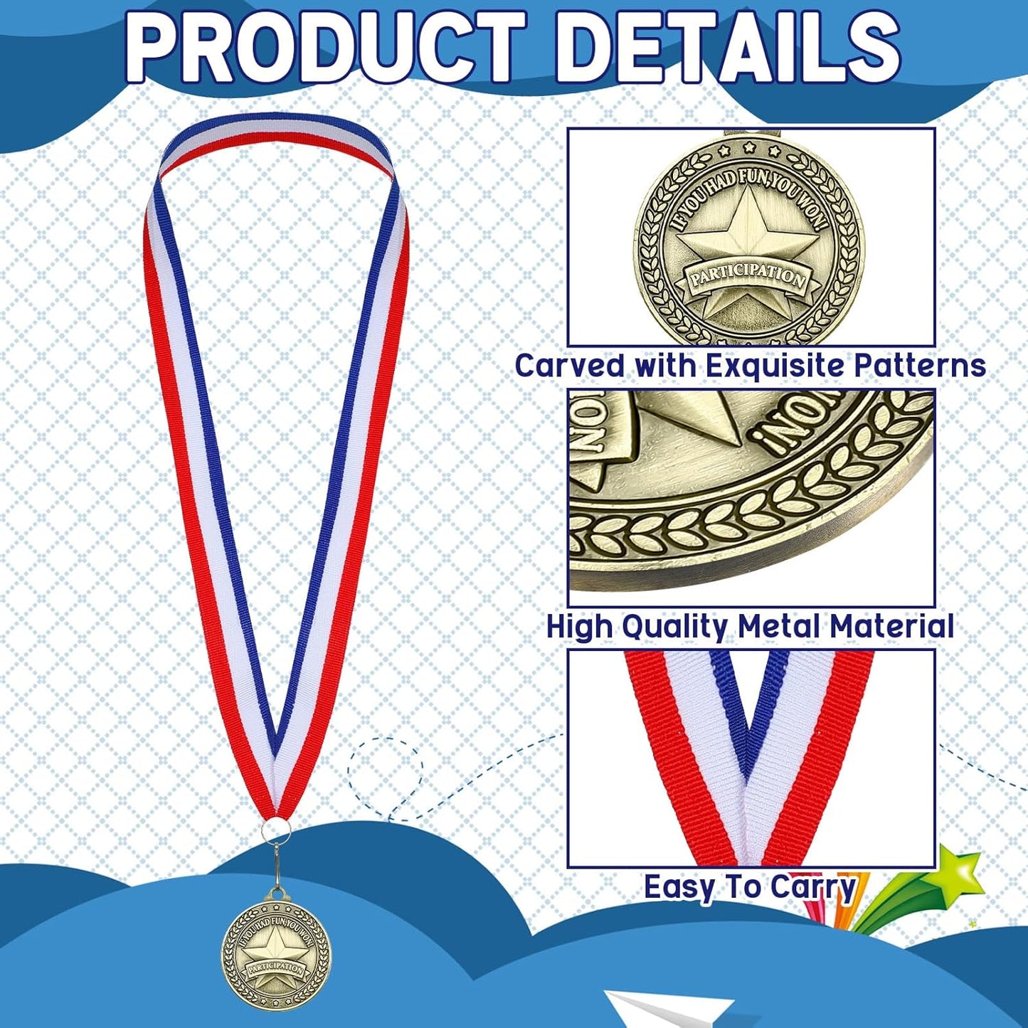 Remuuly 30 Pcs Gold Medals Bulk 2'' Basketball Soccer Baseball Volleyball Football Lacrosse Kickball Cheer Bowling Trophy Medals for Awards for Sports Participation Winner Gift