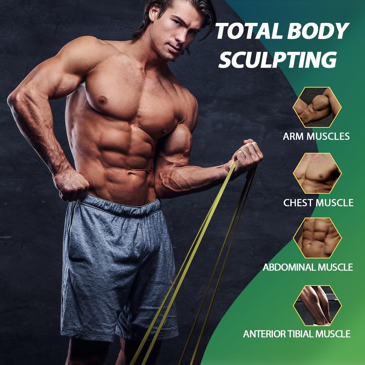 LEEKEY Resistance Bands, Exercise Bands with Handles,Pull Up Assist Bands - Band Set with Door Anchor - Bands for Working Out,Band for Men and Women Fitness Training,Home Workouts