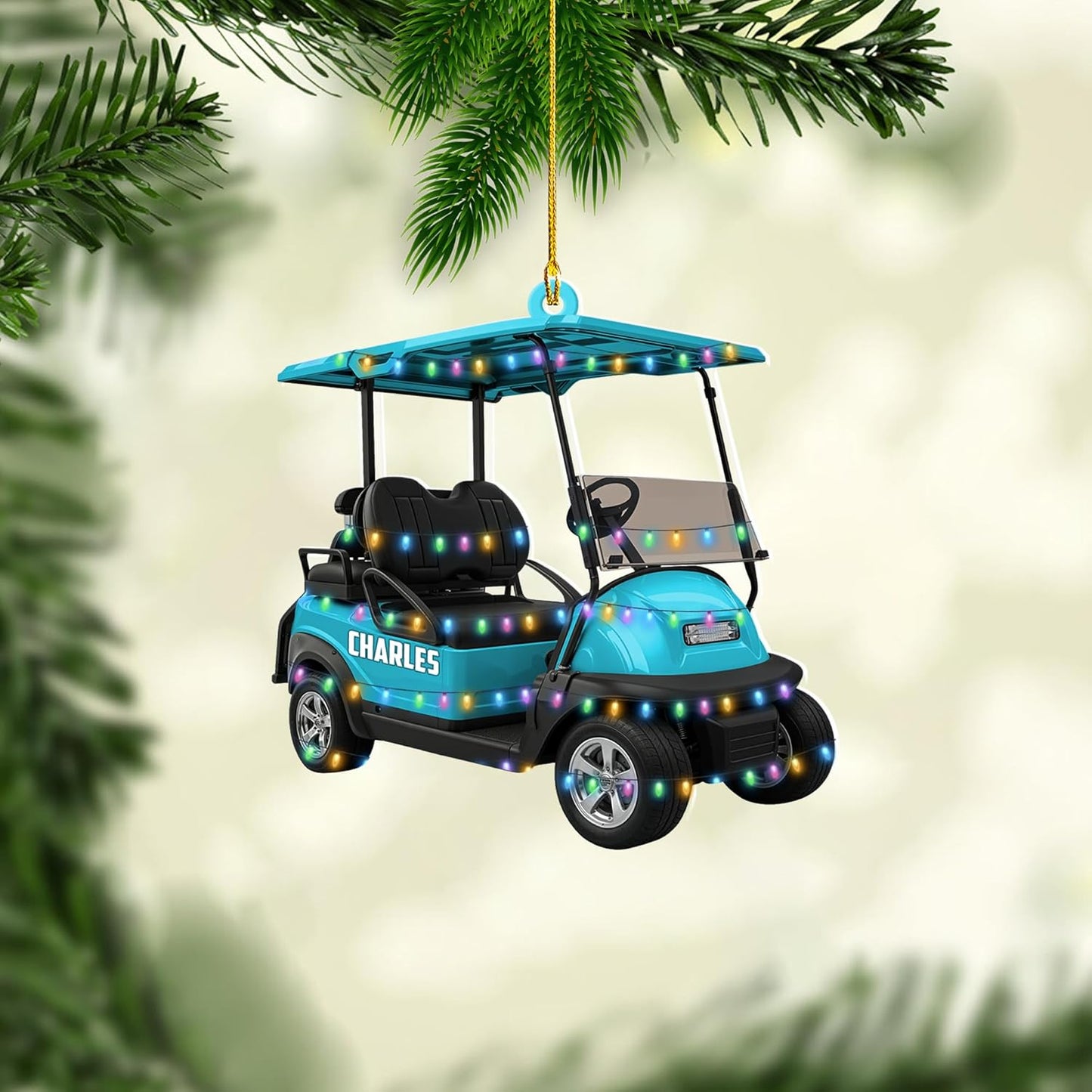 Personalized Golf Ornaments for Christmas Tree 2025 Custom Golf Christmas Ornament Golfing Bag Ornament Sports Golf Cart Ornaments Gift for Golfer Bag Golfing Lovers Hanging Decoration (G18)