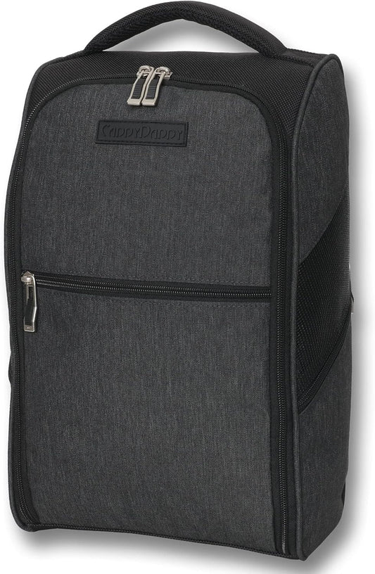 CaddyDaddy Premium Golf Shoe Bag with Ventilated Sides, Internal Shoe Divider, Zipper Closure, Nylon Material, Unisex, Fits Up to Men's Size 14