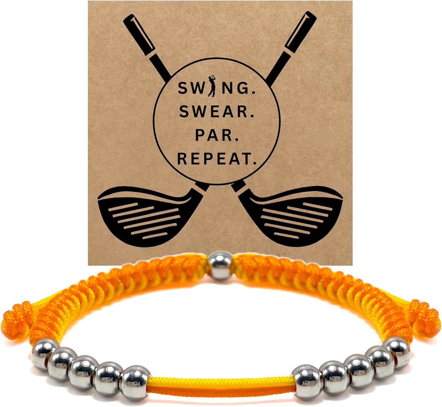 LAMIBEE Golf Stainless Steel 10 Bead Score Counter Bracelet, Golf Stroke Count Bracelet, Resizable Easy to Adjust Golf Round Scoring Tracker, Durable Stylish Golf Accessory