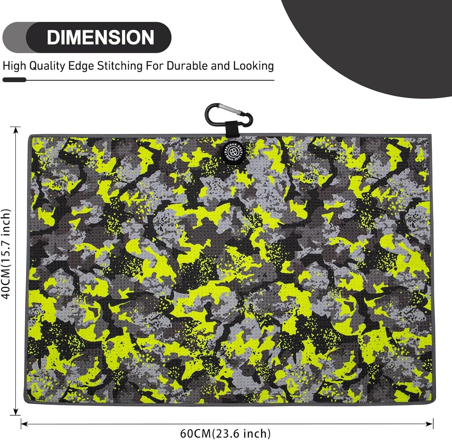 Magnetic Golf Towel for Men Women Golfer - Microfiber Golf Towel Magnet with Waffle Texture - Strengthen Magnet Golf Towels for Strong Hold to Metal Objects (Green Camo)