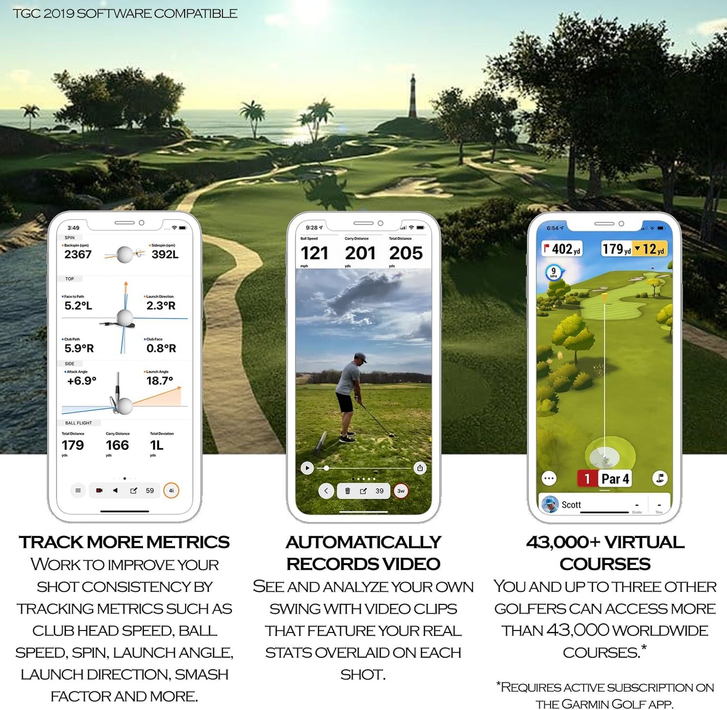 Garmin Approach R10 Portable Golf Launch Monitor | Take Your Game Home or Practice at The Driving Range | Track Metrics, Record Video or Play 43,000+ Courses with Signature Series Golf Towel