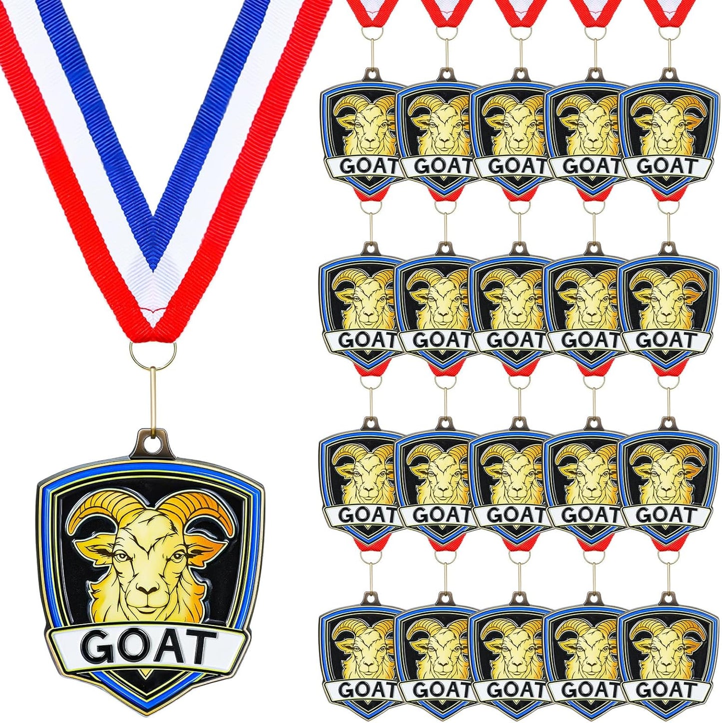 10/20 /30/40 Pcs Award Medals Bulk Sports Medals with Neck Ribbons 2.4 Inch Winner Award Trophy Prize Gift for Sports Themed Party Favors Tournaments School Match