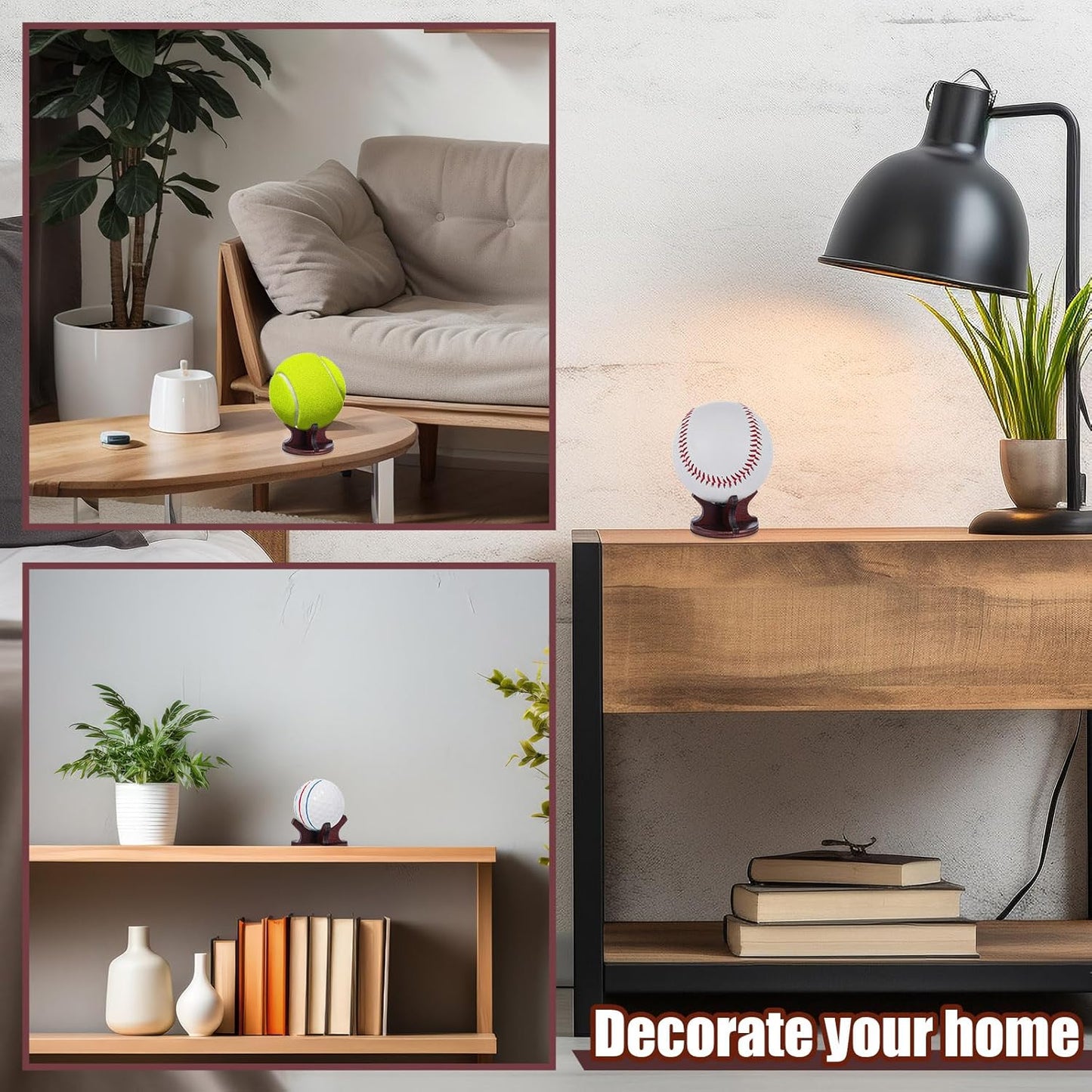 Wooden Golf Ball Display Stand 2 Inches Single Golf Ball Holder Mini Wood Display Bases Stand for Egg Stone Rock Decor