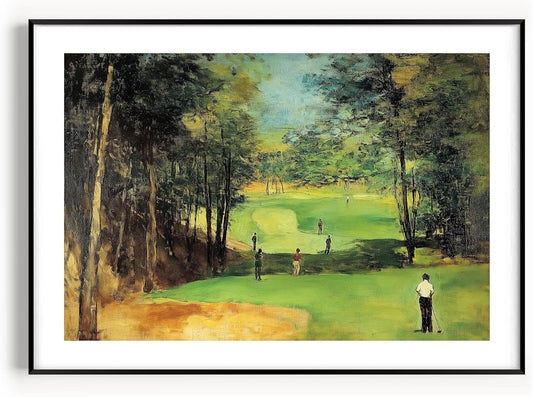 Vintage Golf Course Premium Giclee Fine Art Prints - Antique Style Golf Course Painting Posters, Golf Wall Art, Aesthetic Golfing Poster for Home Office Decor, Ready to Frame
