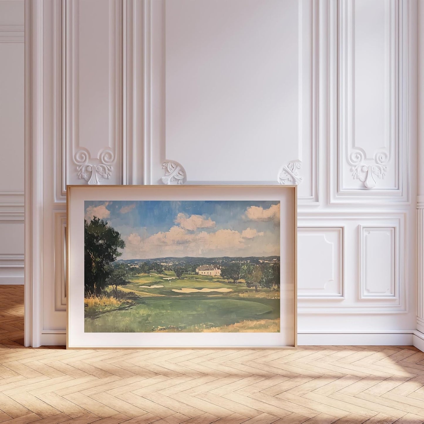 Vintage Golf Course Premium Giclee Fine Art Prints - Antique Style Golf Course Painting Posters, Golf Wall Art, Aesthetic Golfing Poster for Home Office Decor, Ready to Frame