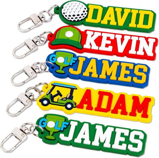 Personalized Sports Golf Keychain – Custom Name Tag, Bag Tag, Luggage Tag – Gift for Kids, Coaches, Teams