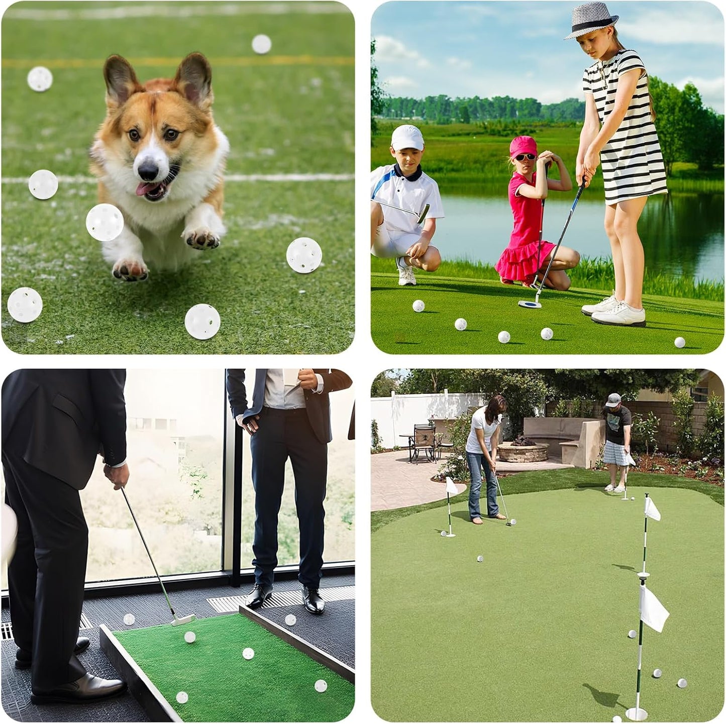 THIODOON Practice Golf Balls Limited Flight Golf Balls 40mm Hollow Plastic Golf Training Balls Colored Airflow Golf Balls for Swing Practice Driving Range Home Use Indoor