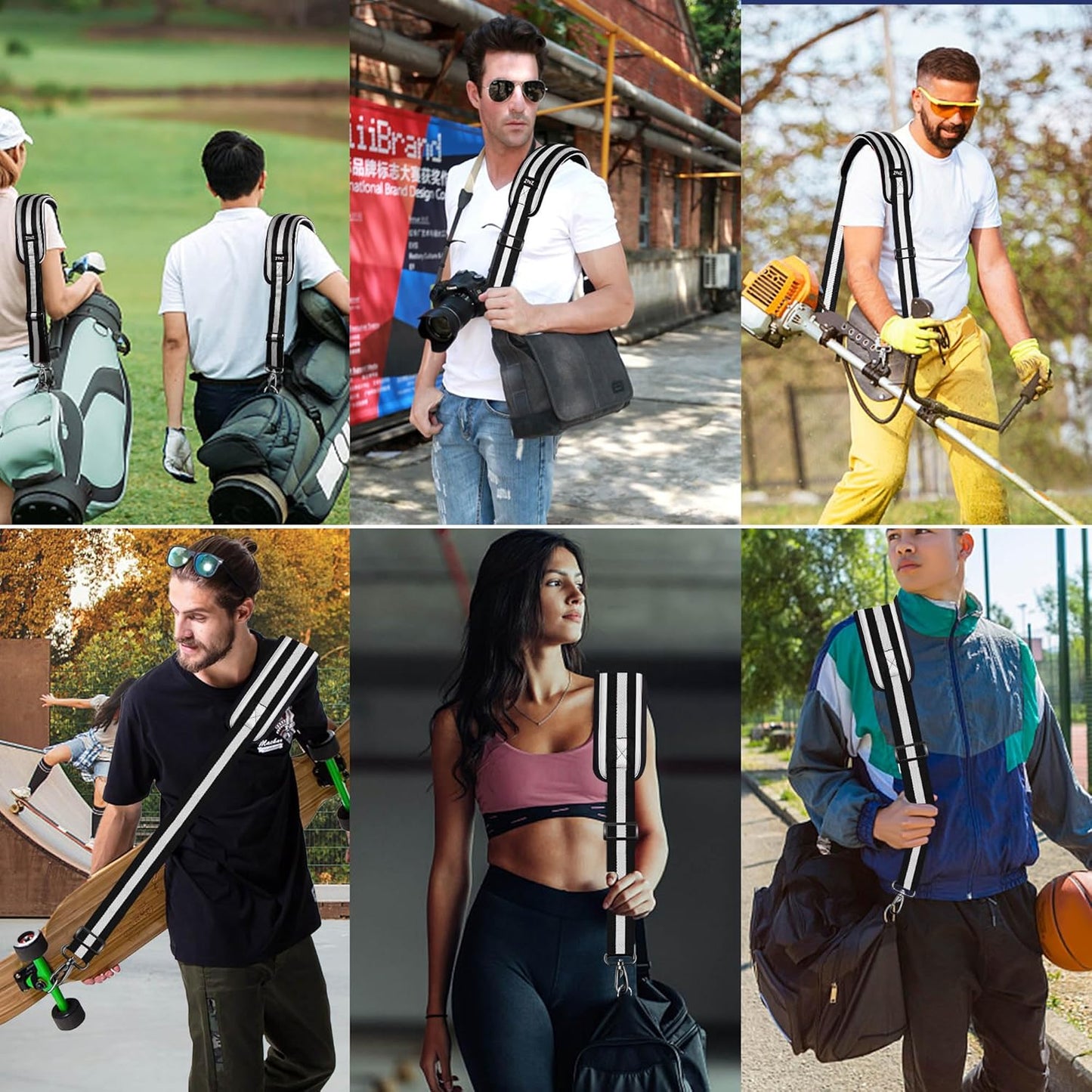 ZINZ 79.5" Universal Bag Strap with Ultra-Thick Fixed Breathable Pad Adjustable Heavy-Duty Shoulder Strap for Laptop Bag Crossbody Luggage Gym Bag Camera Bag and More -TW01B03