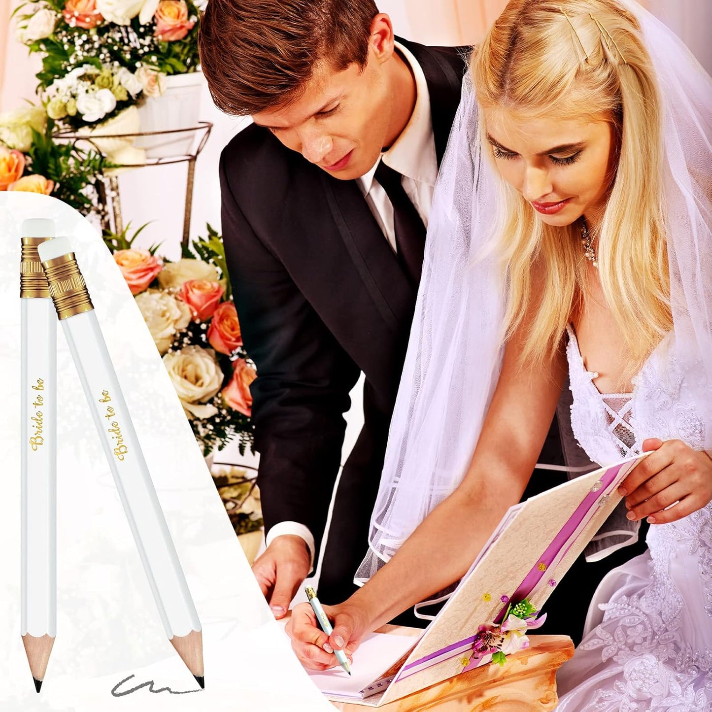Chinco 72 Pieces Bridal Shower Game Pencils Wedding Pencils Pre Sharpened Mini Short 4 Inch Game Bridal for Wedding Shower Favors Presents Gifts Golf Classroom School(Classic)
