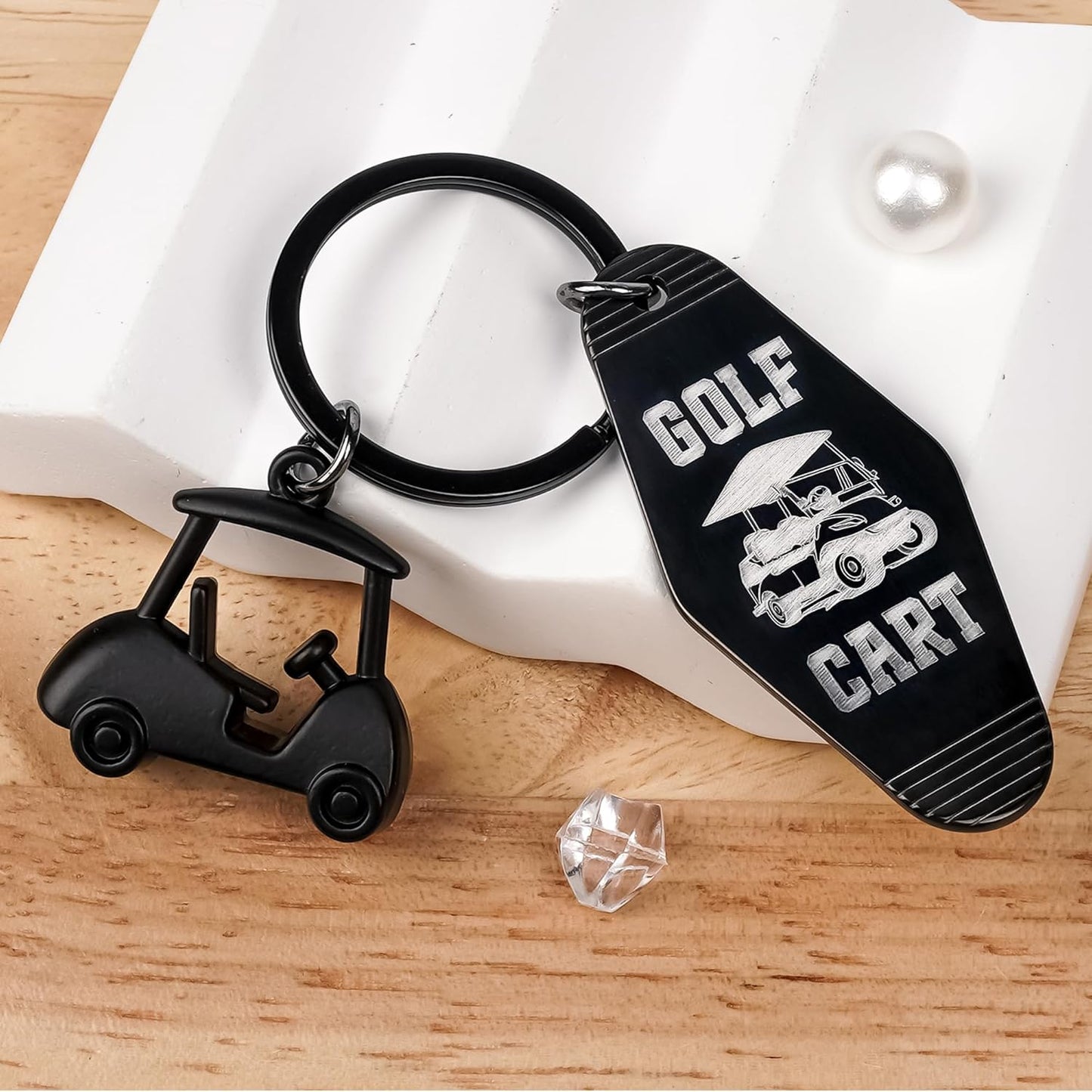Golf Cart Keychain for Women Men - Keys To The Golf Cart Accessories Retro Metal Keychains for Golf Lovers Players