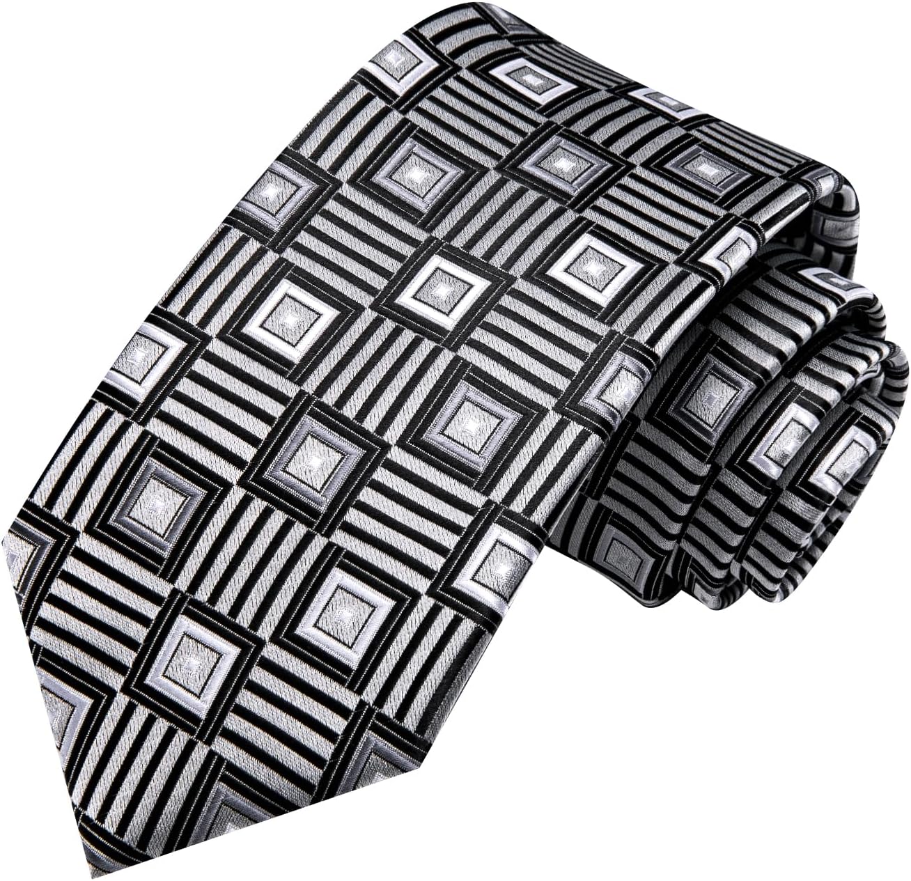 Hi-Tie Men 63inches Tie Set Extra Long Necktie Paisley Tie Pocket Suqare Cufflinks Big and Tall Men Tie