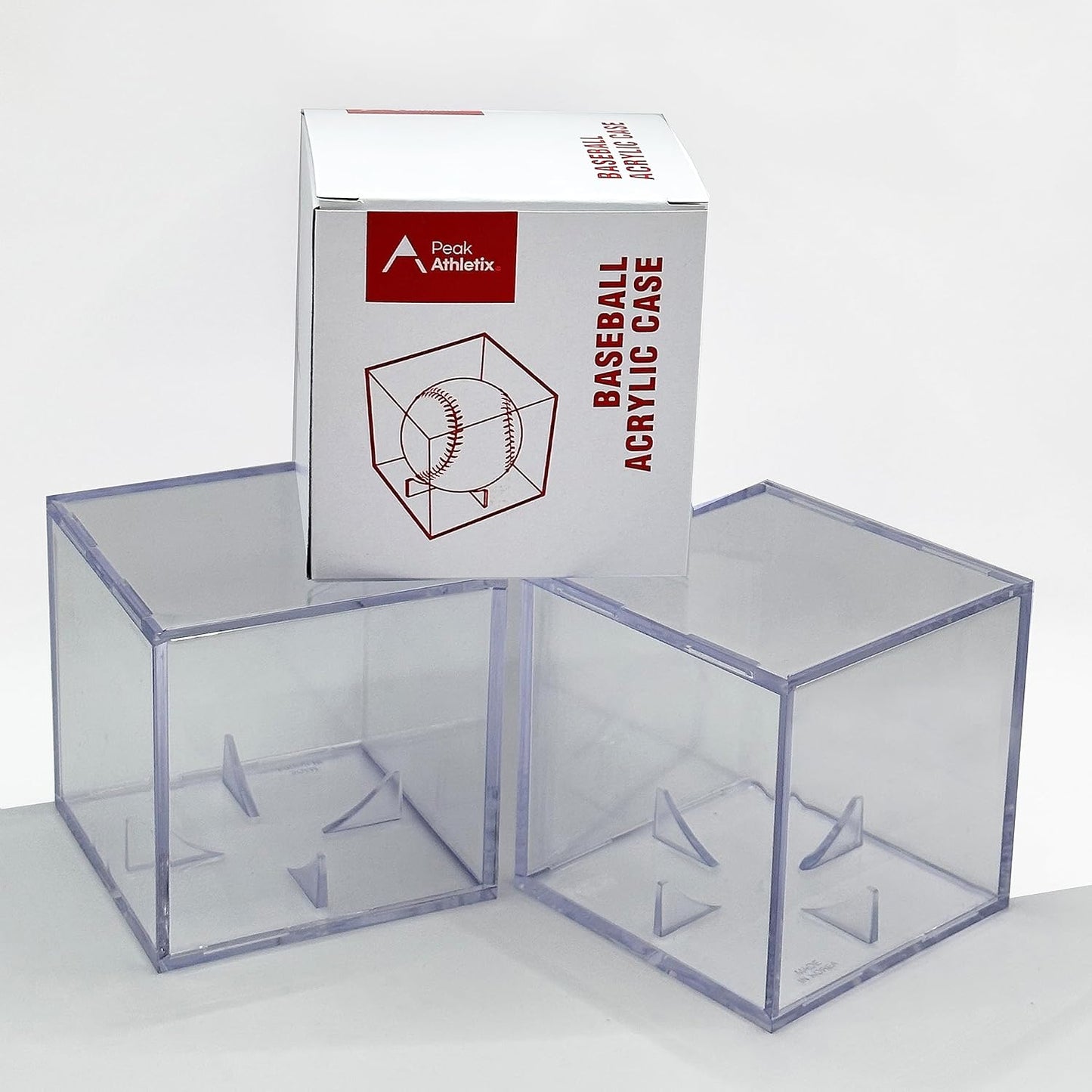 Baseball & Golf Ball Display Case Acrylic Cube Square Clear Memorabilia Display & Storage Sports Official Baseball Accessories (Baseball Case, Standard)