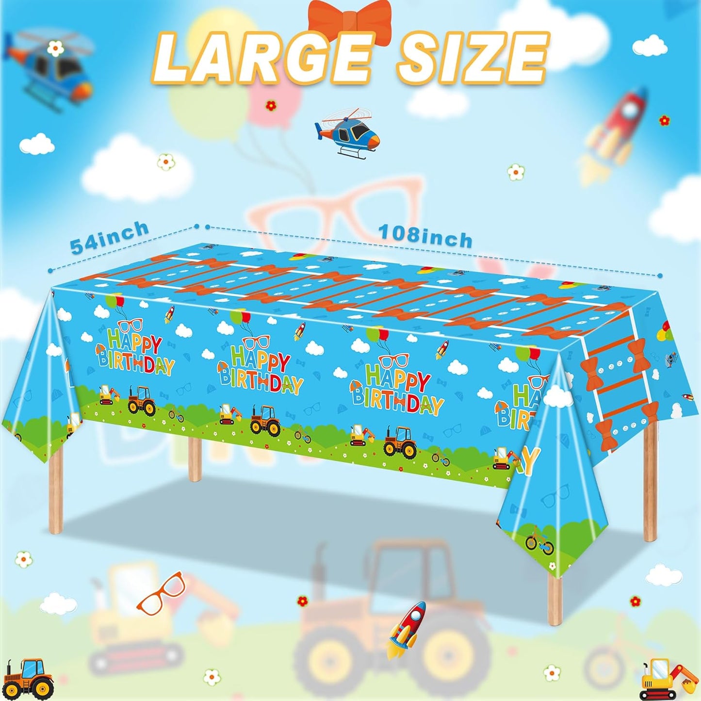 3 PCS English Teacher Tablecloth Party Supplies Plastic Table Cover DecorationsParty Decorations，54 x 108inch