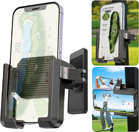Magnetic Golf Cart Phone Holder, Golf Cart Phone Mount with N52 Magnets Compatible with EZGO, Club Car, Yamaha, Golf Cart Accessories for iPhone, Samsung, Google Pixel & More
