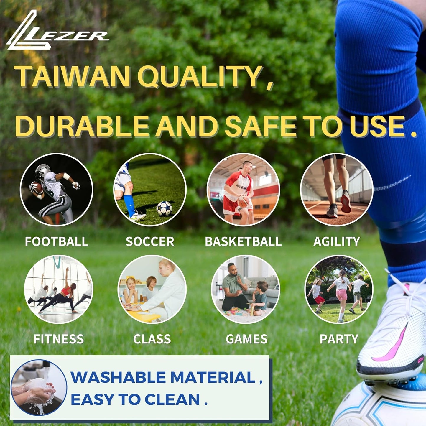 LEZER 6 Inch 8 Inch Flat Cones, Spot Markers, Soccer Cones, Field Court Markers, Sit Spots, Flat Discs, Soccer Training Equipment, Agility Practice, Football, Made in Taiwan