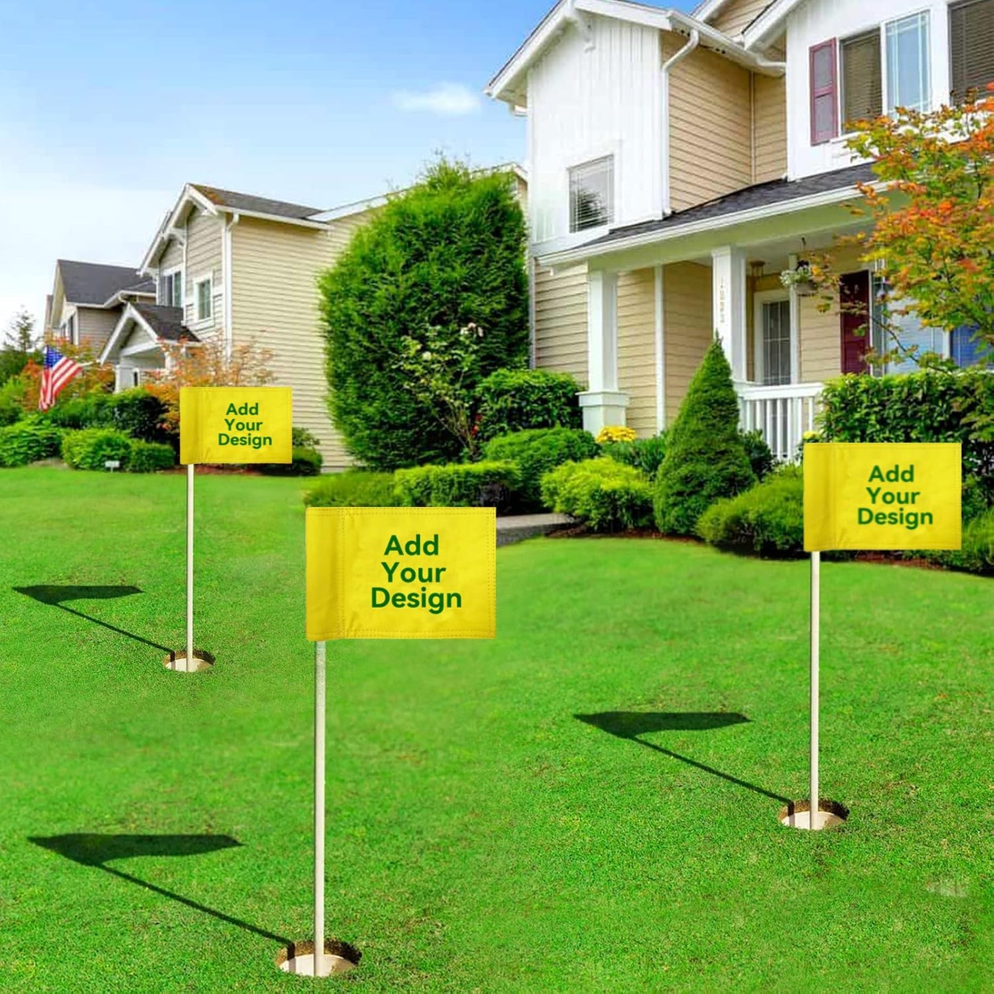 Custom Golf Flags Personalized Mini Pin Flag with Tube Inset Double Sided Flag for Backyard Garden-6x8inch