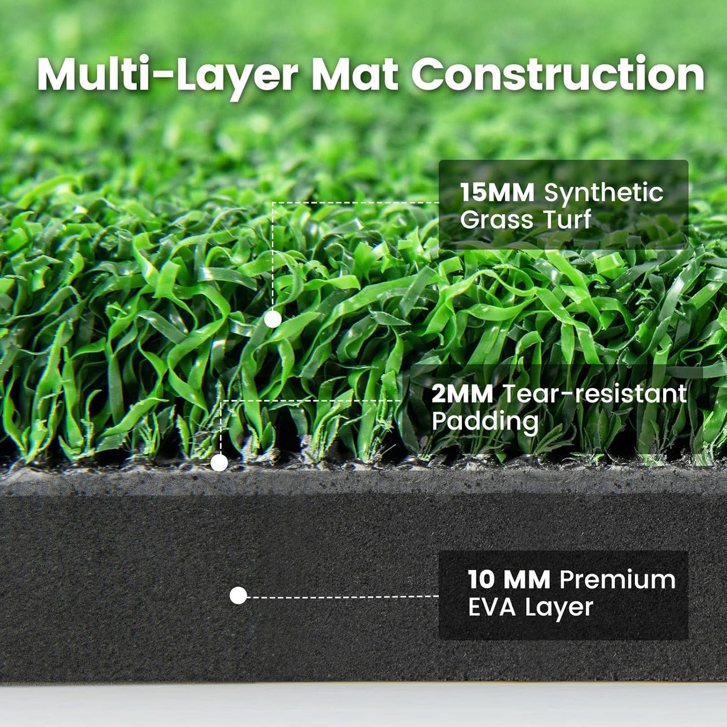 Tangkula Golf Hitting Mat, Artificial Turf Mat for Indoor/Outdoor Golf Practice Includes 2 Rubber Tees & 2 Alignment Sticks, Golf Training Mat for Home Backyard Garage