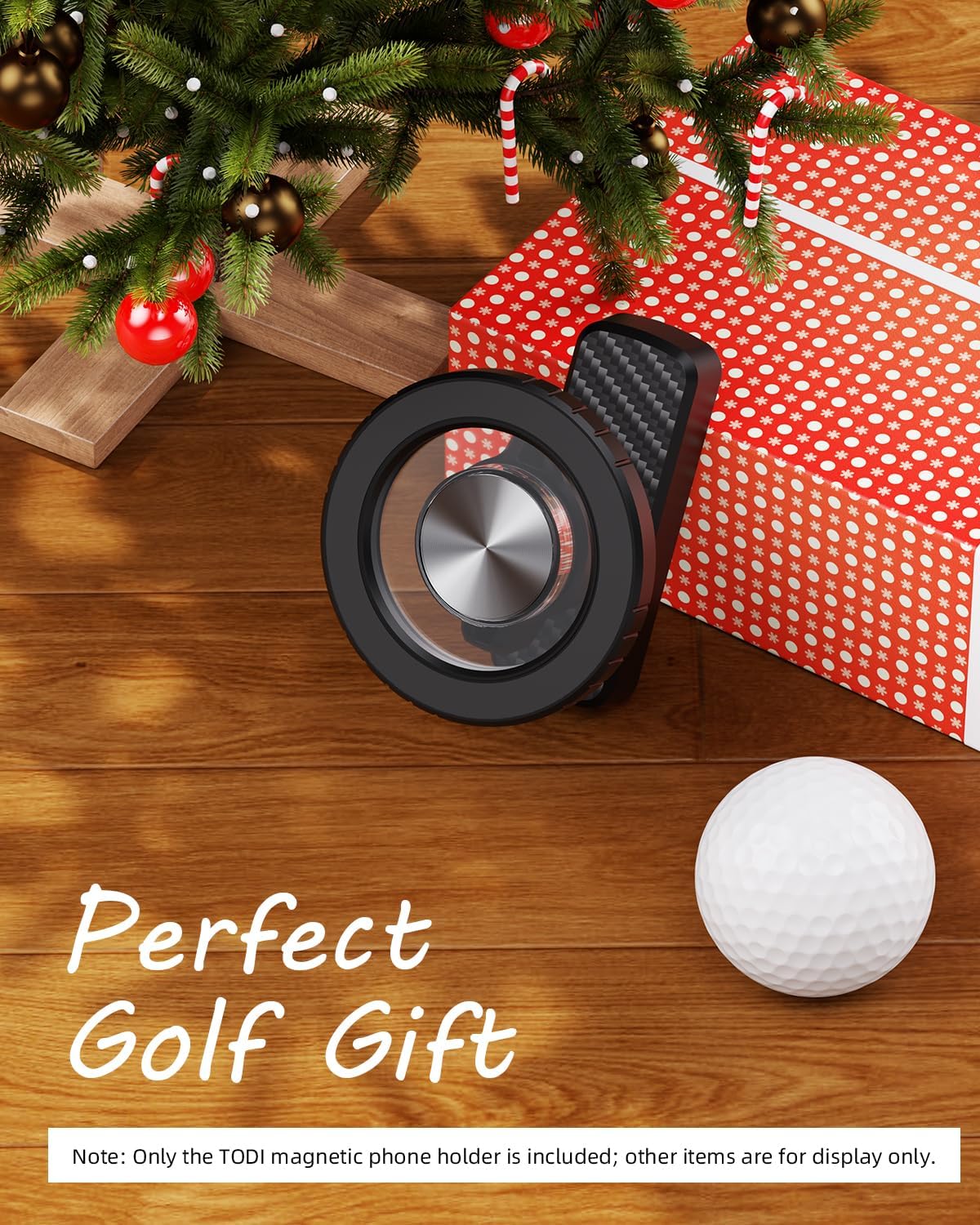 TODI Magnetic Golf Cart Phone Holder – Compatible with MagSafe iPhone 16 15 14 13 12 Pro/Max/Plus, Fits EZGO Club Car Yamaha Icon, Golf Gifts for Golfers Men, Dad, Grandpa