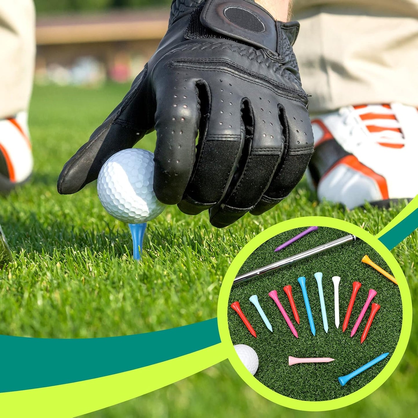 Mudder 600 Pack Golf Tees Bulk Wooden Golf Tees Wood for Men Balls Accessories