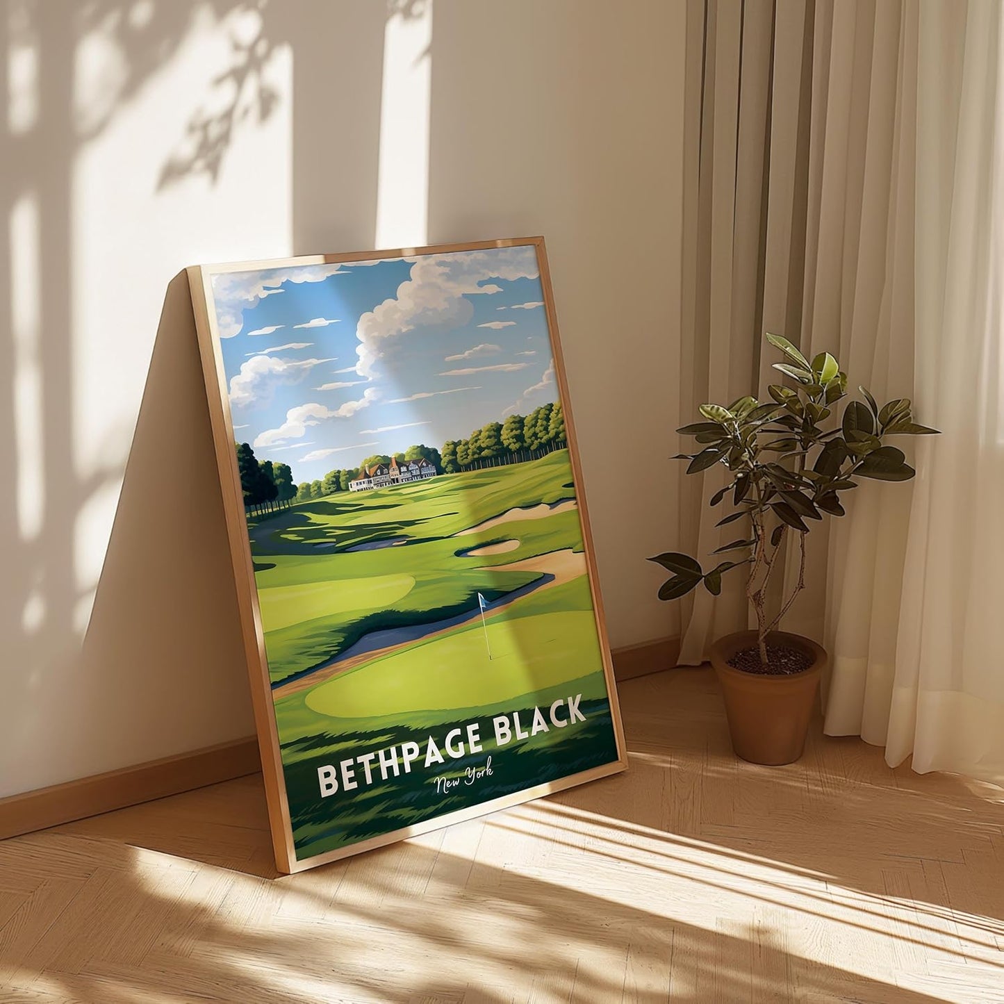 Golf Course Premium Giclee Fine Art Prints - Augusta, Pebble Beach, Pinehurst, Golf Course Posters, Golf Wall Art, Aesthetic Poster for Home Office Decor, Ready to Frame