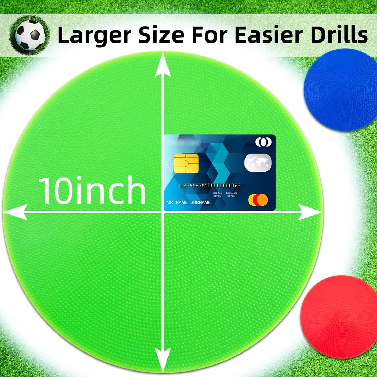 Spot Markers 18 Pcs 9 Inch 10 Inch Non Slip Rubber Agility Markers for Football, Basketball Training Markers,School Activities, Exercise Drills