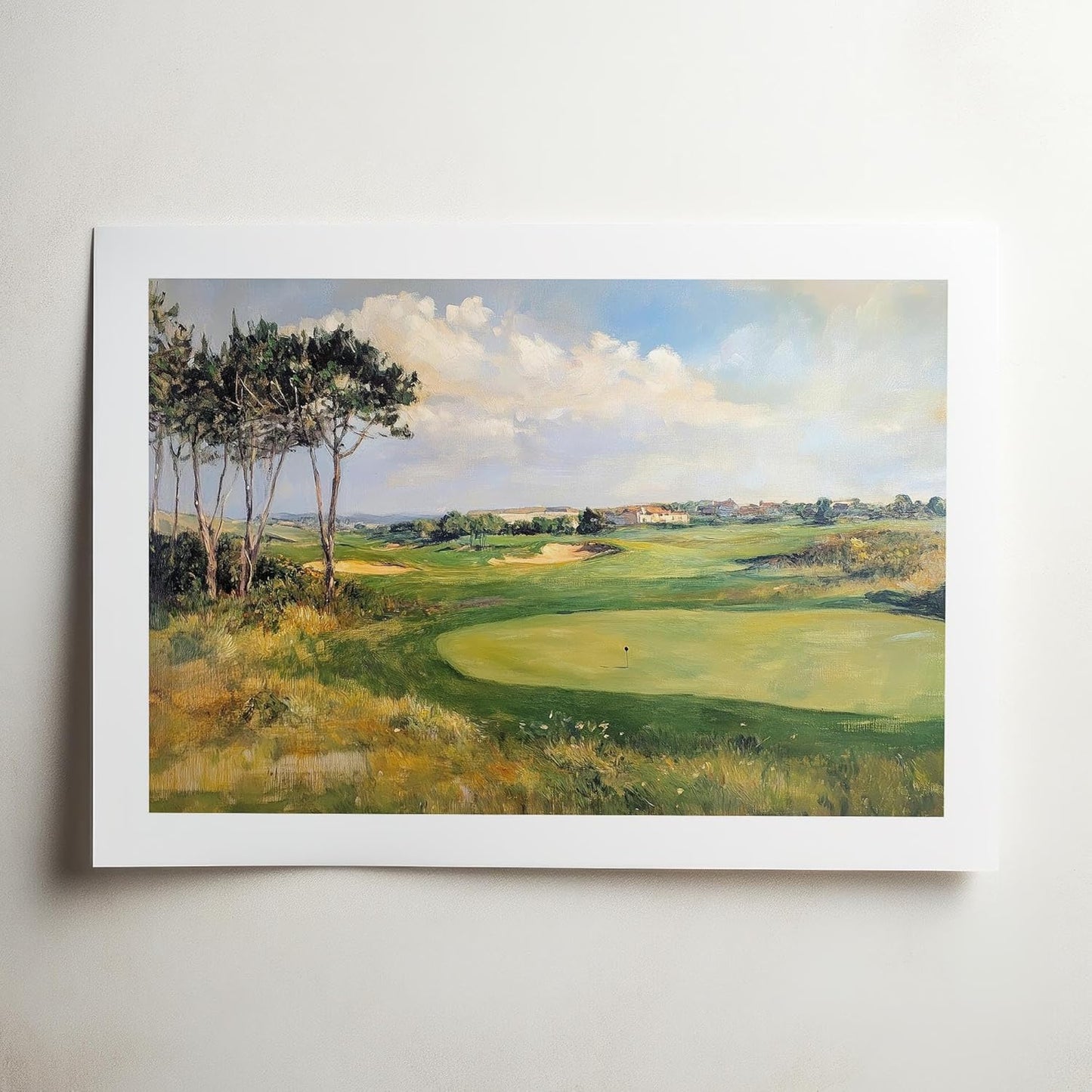 Vintage Golf Course Premium Giclee Fine Art Prints - Antique Style Golf Course Painting Posters, Golf Wall Art, Aesthetic Golfing Poster for Home Office Decor, Ready to Frame