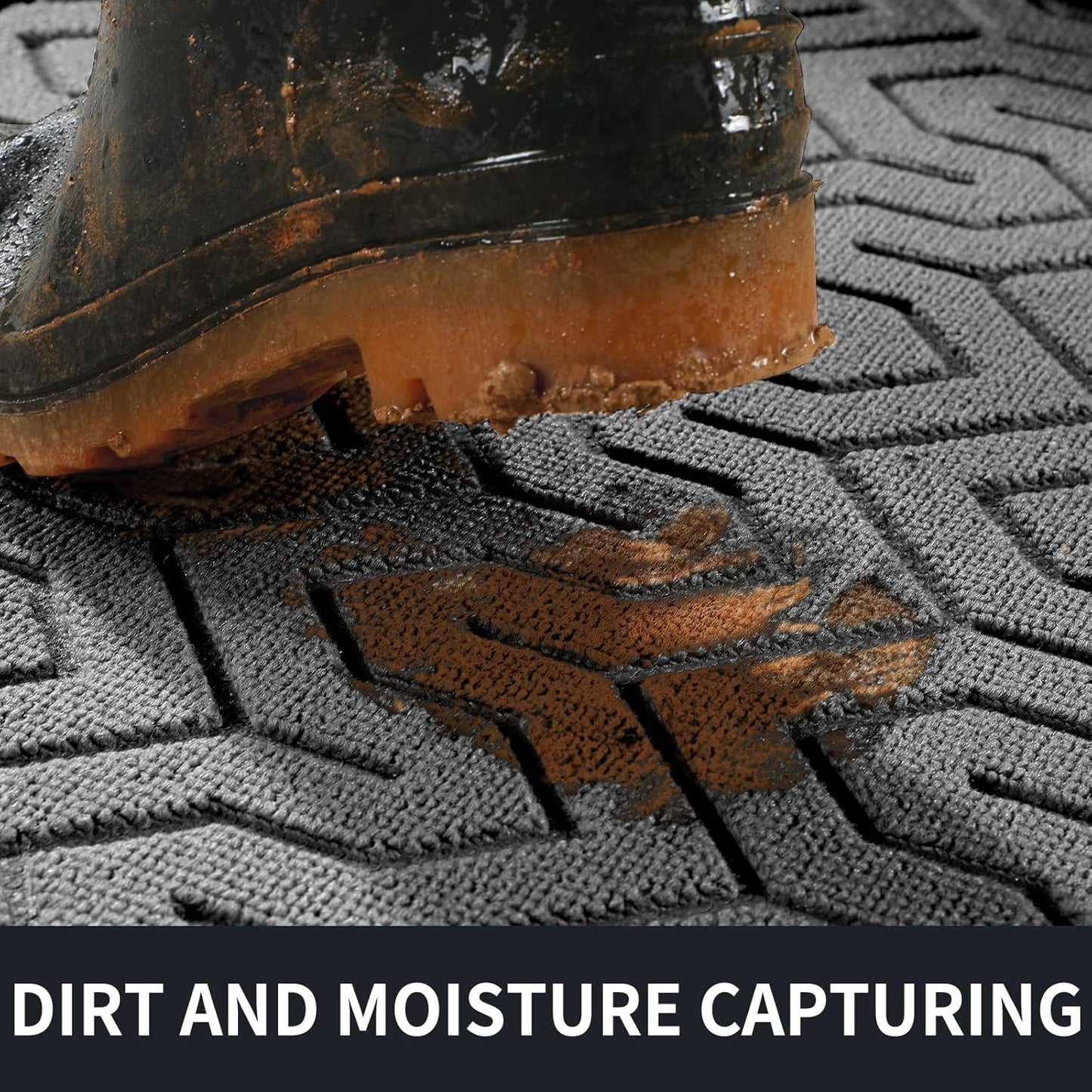 Yimobra Front Door Mat Outside Entrance 29.5x17, Waterproof Heavy Duty Outdoor Mats for Front Door, Non Slip Rubber Entry Mat for Garage Patio Indoor, Grey