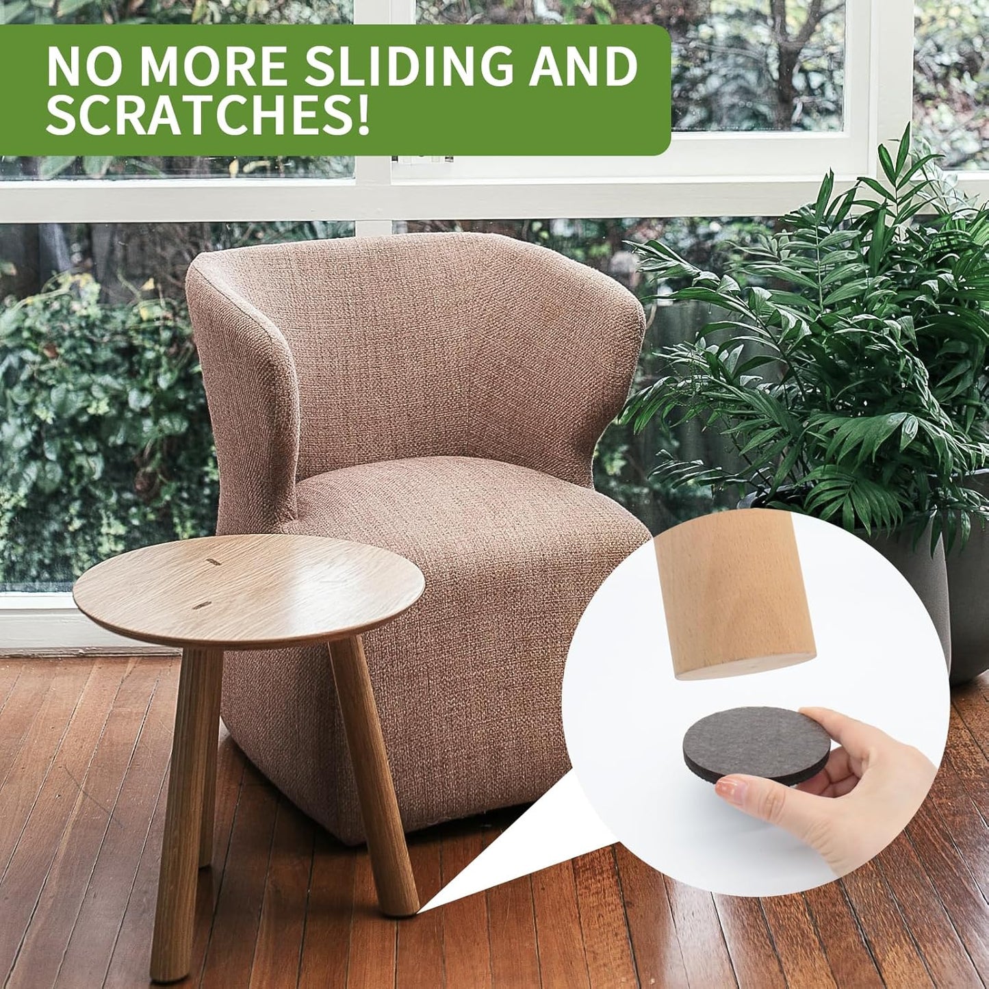 Non Slip Furniture Pads 16 PCS 3'' Round - Anti Slip Furniture Pads - Self Adhesive Rubber Feet Furniture Feet - Chair Leg Floor Protectors - Keep Furniture in Place
