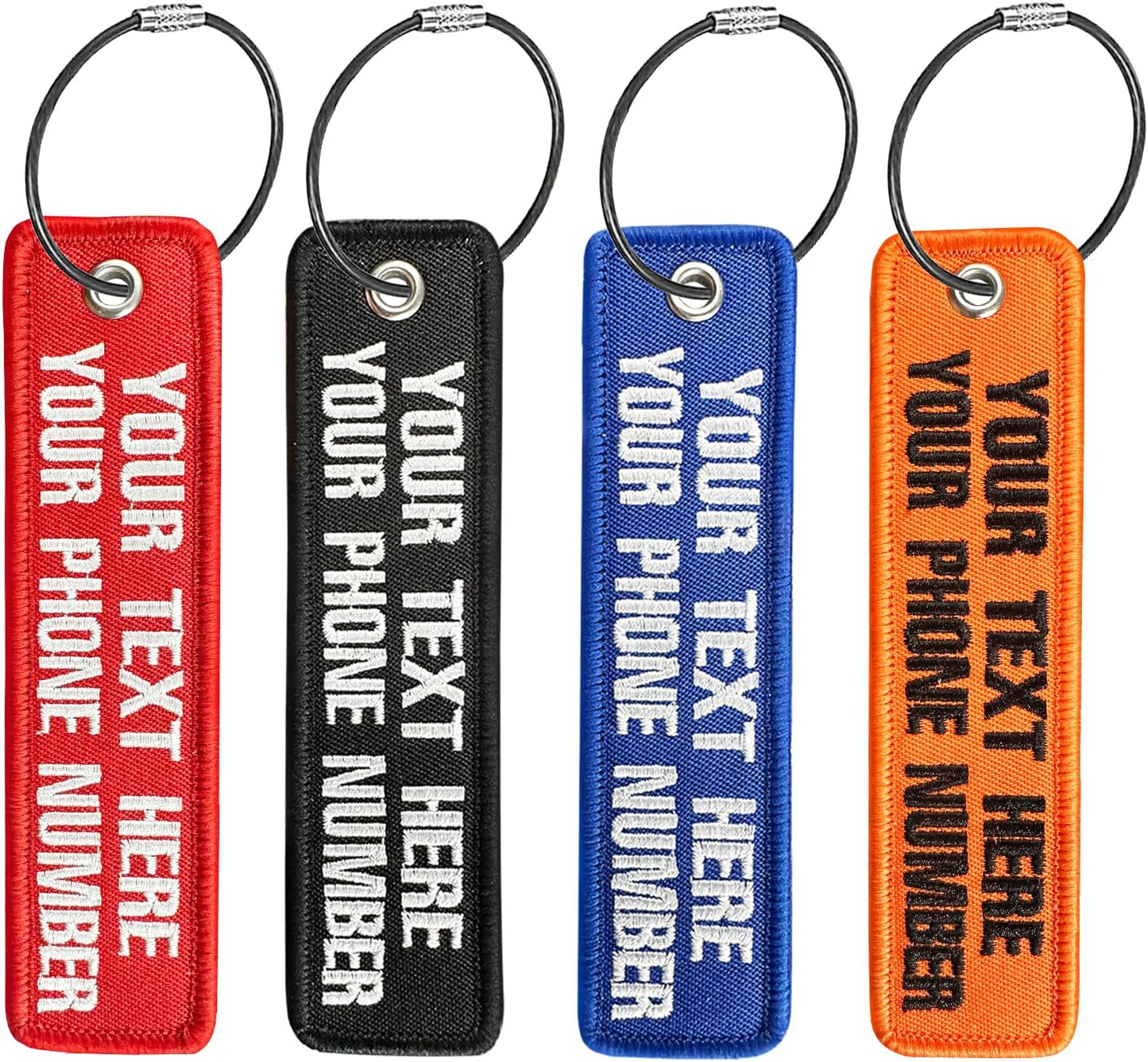 Personalized Luggage Tags, Customize Your Text, Double-Sided Embroidery, Key Tag Travel Luggage Labels for Suitcases Backpacks Handbag