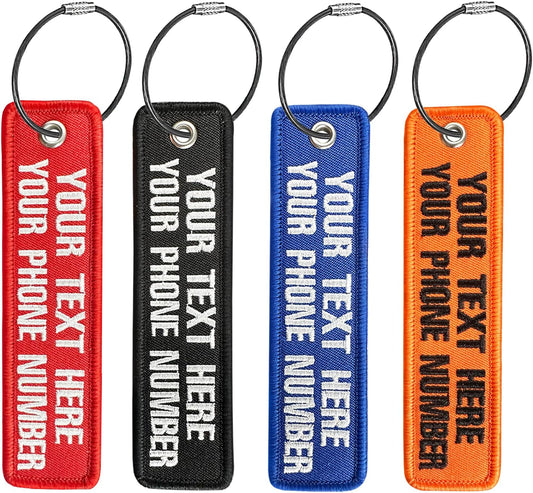 Personalized Luggage Tags, Customize Your Text, Double-Sided Embroidery, Key Tag Travel Luggage Labels for Suitcases Backpacks Handbag
