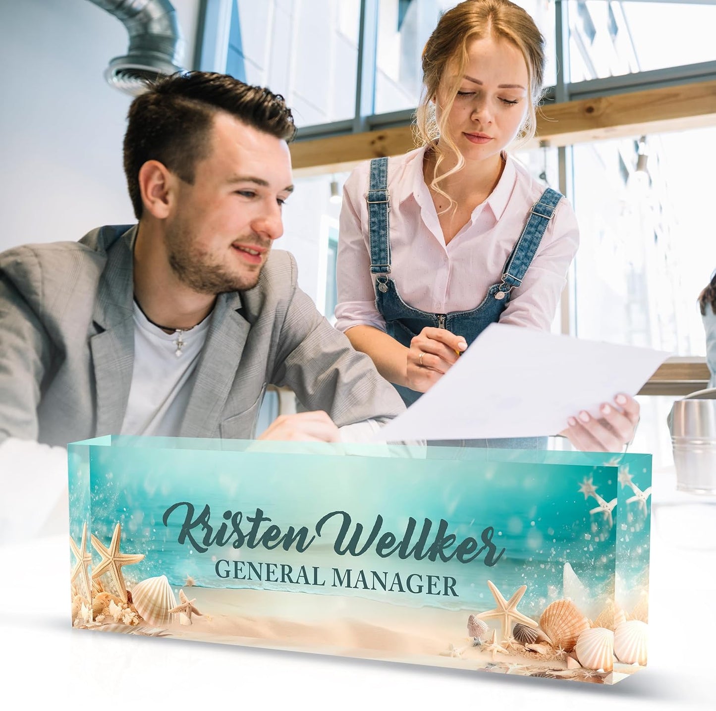 Desk Name Plate Personalized, Name Plate for Desk, Custom Office Desk Decor Office Gifts for Women Men, Acrylic Desk Accessories Employee Appreciation Gifts for Boss, Manager, Teacher, Nurse