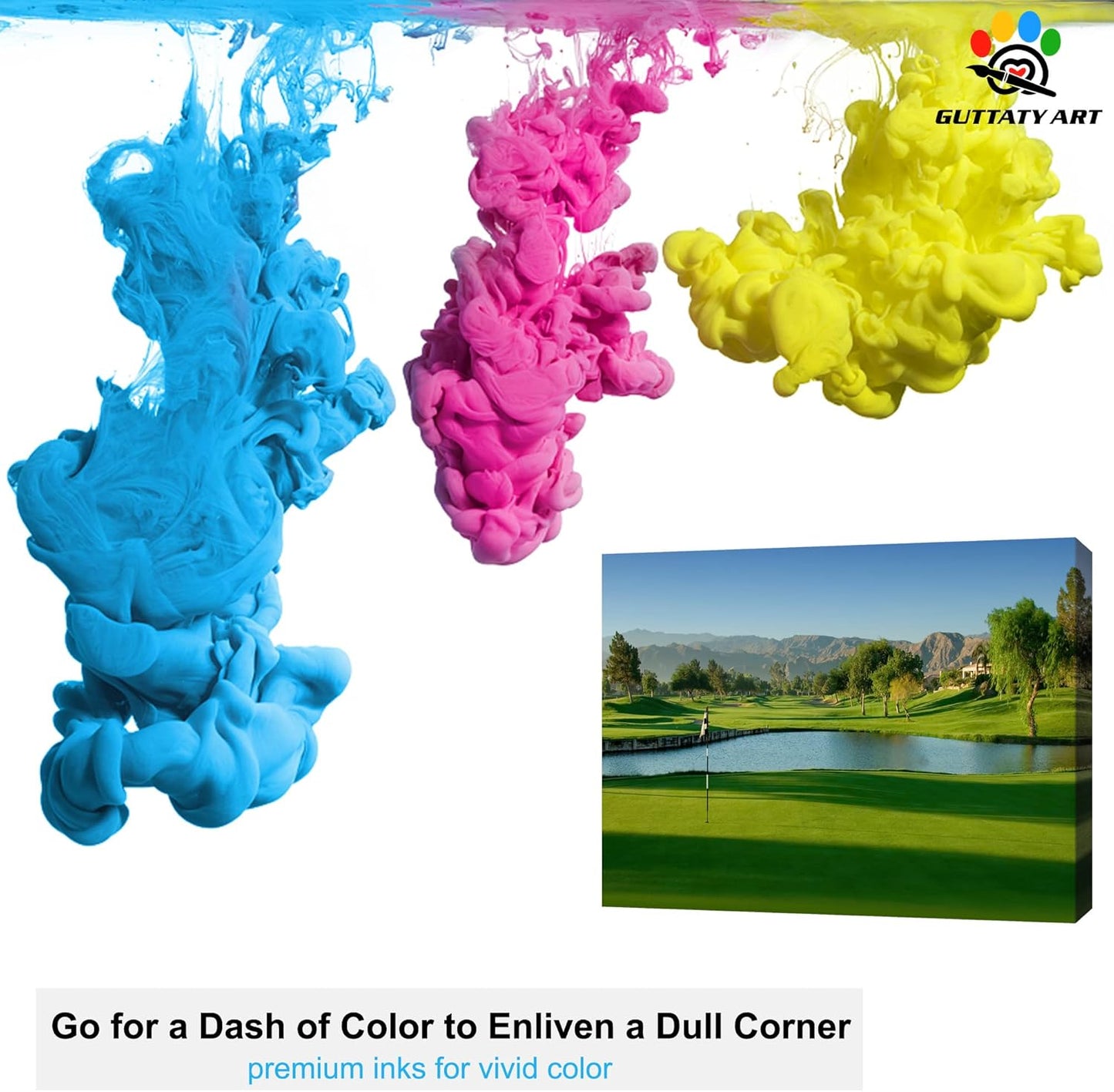 Golf Wall Art, Palm Springs Golf Course Canvas Picture for Living Room Wall Decor, Golf Sports Poster Prints for Gym Home Decoration, Framed Artwork for Office Bathroom Ready to Hang 32x48 Inches