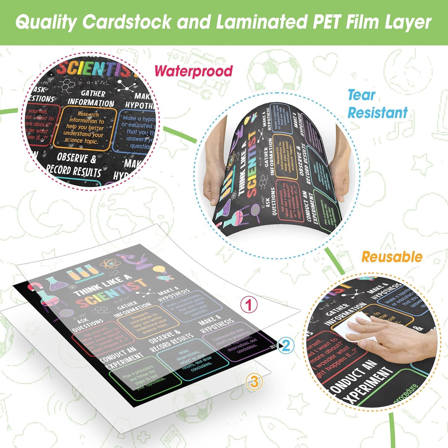 Jinniee 2 Pieces Science Class Rules Poster Science Lab Printable Art Science Teacher Supplies Scientist Poster For Middle and High School Education School Counseling Wall Art Sets 11x17 Inch