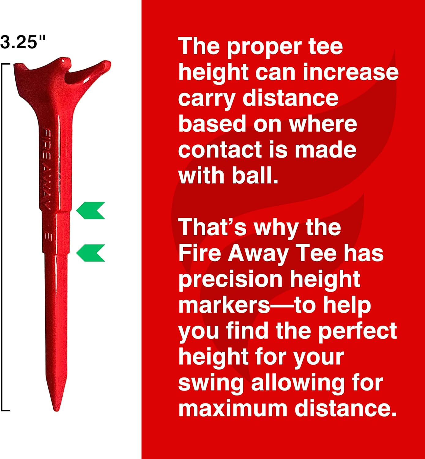 FIRE AWAY Premium Golf Tees, Reduced Ball Spin, Less Friction & Precision Height Markers for Perfect Trajectory, Made of Special Unbreakable Plastic Nylon Blend