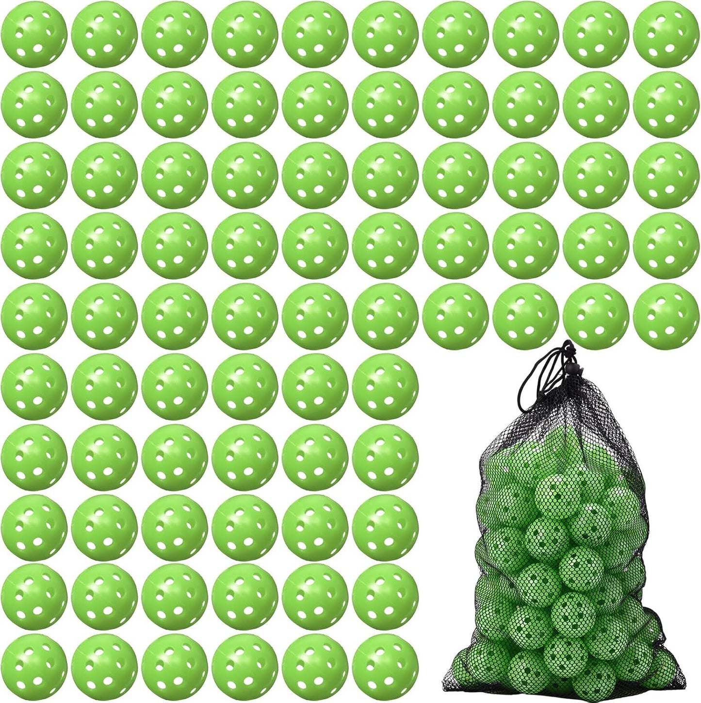 80 Pack Practice Golf Balls Limited Flight 42 mm Golf Training Airflow Hollow Plastic Ball for Women Men Indoor Outdoor Driving Range Swing Practice Home