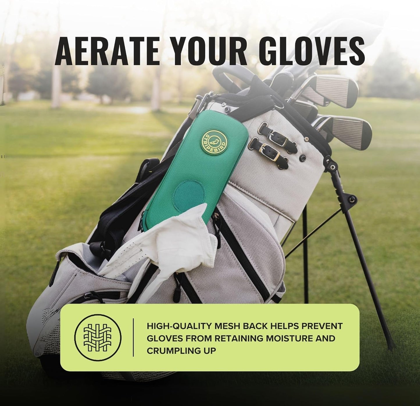 Stripebird - Original Performance Golf Glove Holder - Protect and Keep Gloves Dry - Moisture Free Storage Organizer Case