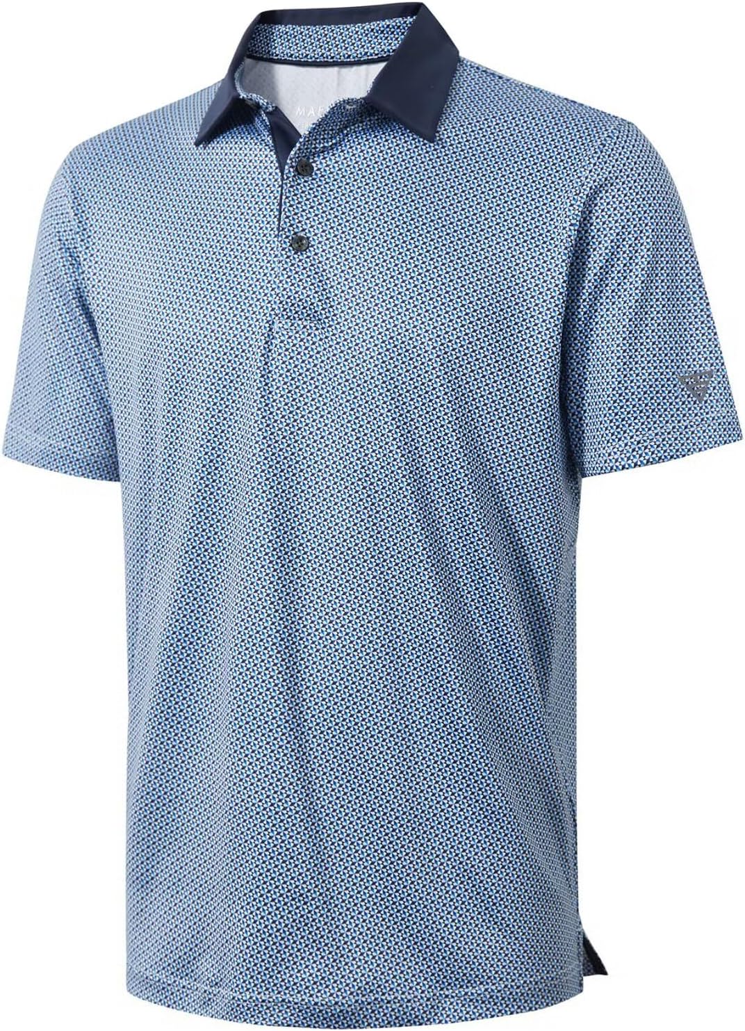 Golf Shirts for Men Dry Fit Short Sleeve Print Performance Moisture Wicking Polo Shirt