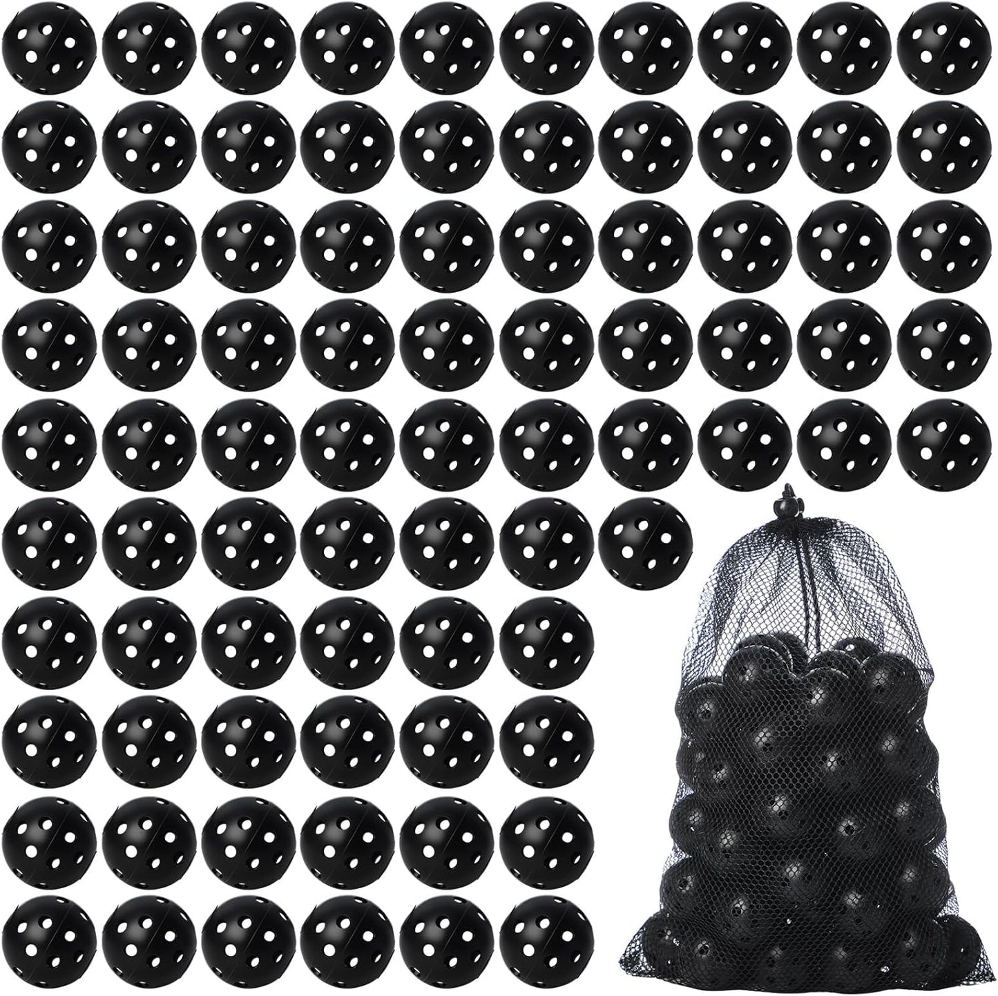 80 Pack Practice Golf Balls Limited Flight 42 mm Golf Training Airflow Hollow Plastic Ball for Women Men Indoor Outdoor Driving Range Swing Practice Home