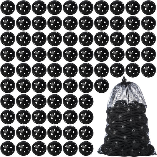 80 Pack Practice Golf Balls Limited Flight 42 mm Golf Training Airflow Hollow Plastic Ball for Women Men Indoor Outdoor Driving Range Swing Practice Home