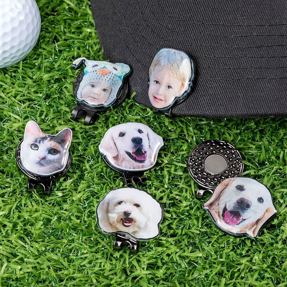 Personalized Photo Golf Ball Marker with Magnetic Hat Clip Custom Golf Ball Marker Birthday for Golf Lover