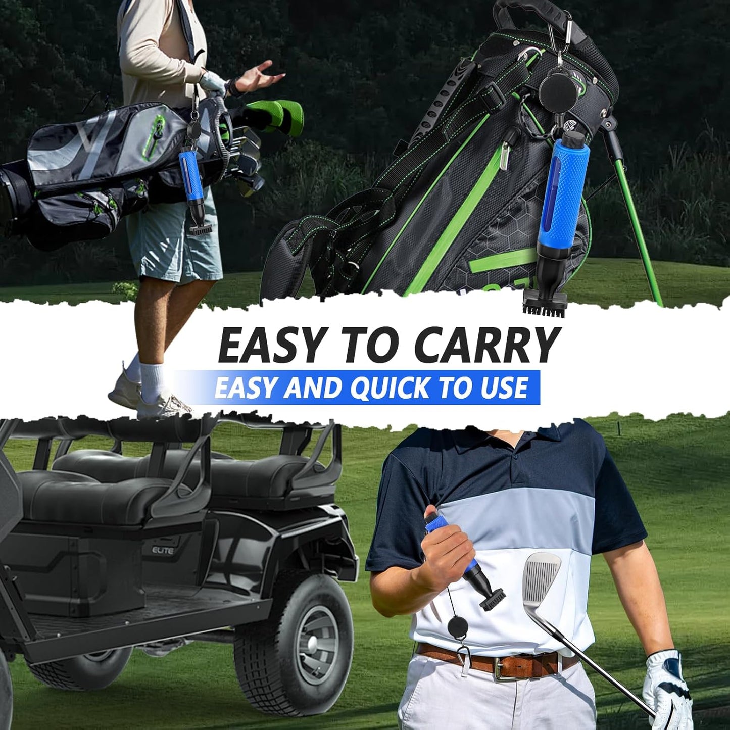 Golf Club Cleaning Kit with Golf Club Cleaner with Water Golf Towel Divot Repair Tool Groove Sharpener Golf Ball Alignment Kit Complete Golf Cleaning Kit Golf Accessories for Women Men