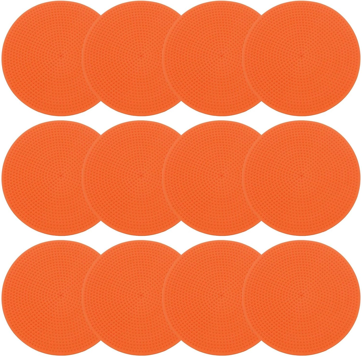 PATIKIL 9 Inch Poly Spot Markers, 12Pcs Non Slip Rubber Floor Dots with Storage Bag Flat Agility Cones for Sports Training Basketball Football