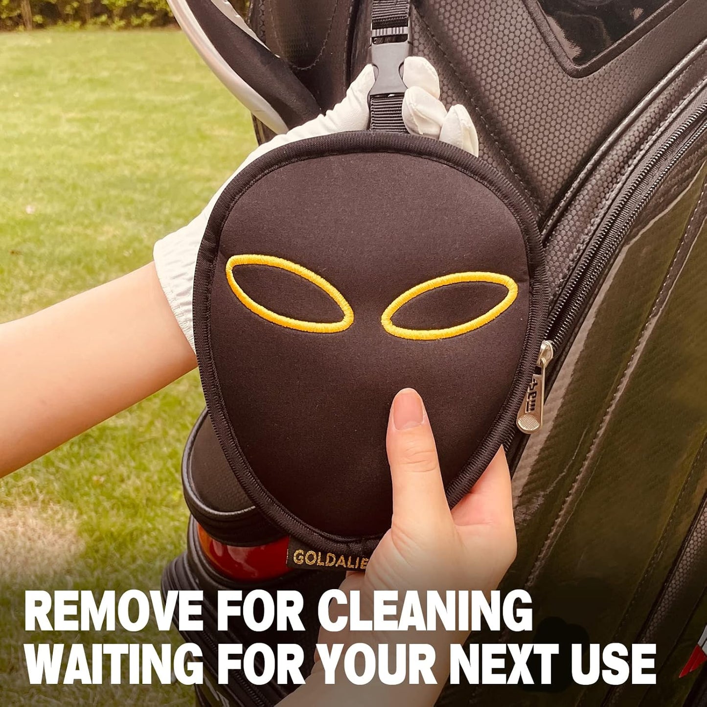 Golf Club Cleaner & Ball Cleaning Bag,Original Three-Layer Fabric Waterproof Technology,Golfer's Ultimate Green Clean Scrub Equipment Accessories,Removable Clips to Support Machine Washing