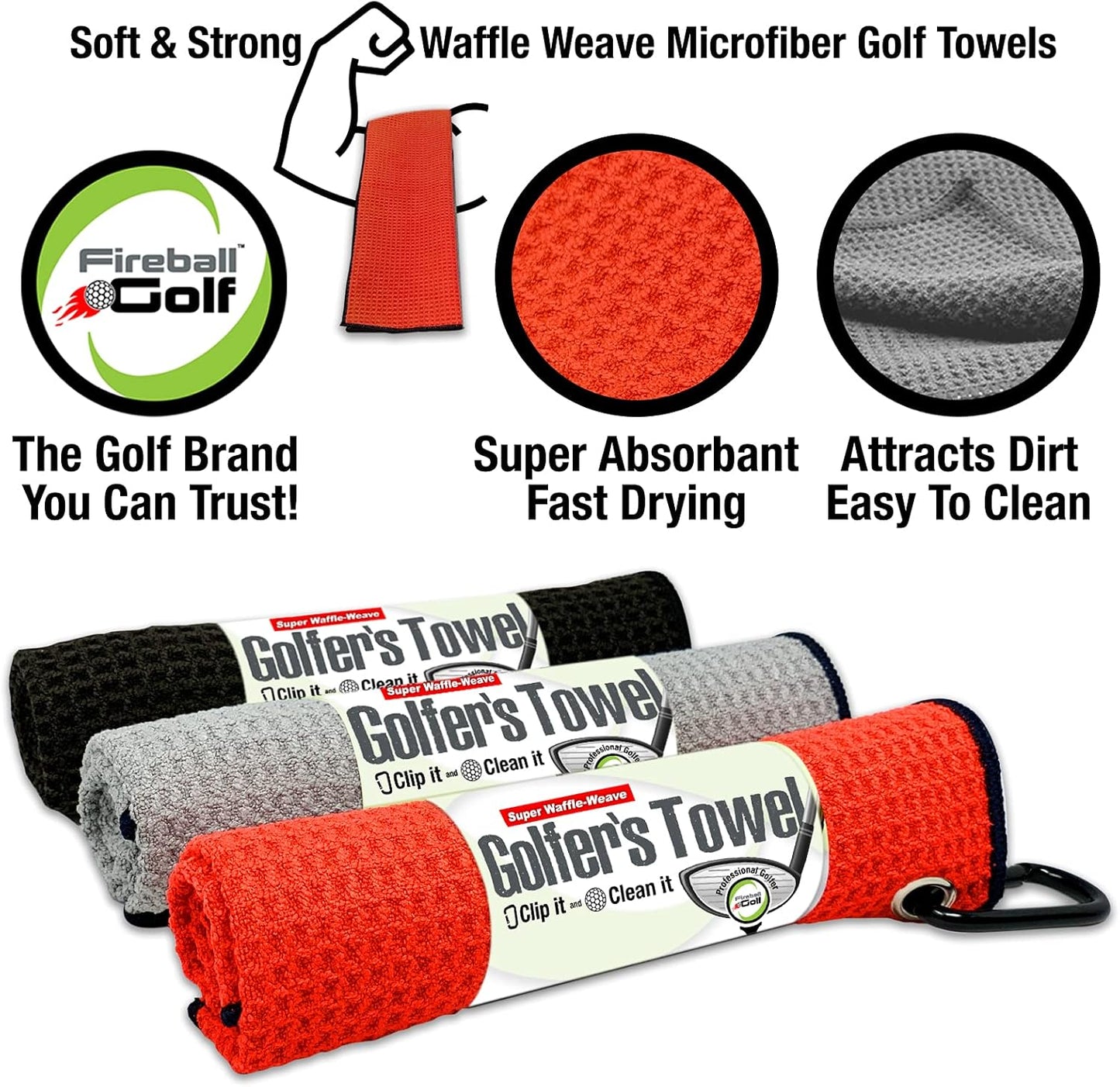 Towel Gifts and Accessories Set (Many Colors) - 3 Golf Towels, Golf Divot Tool, Ball Marker, and Golf Cleaning Brush, Golf Gifts for Men, Women, Children